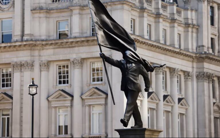Blinded by Symbolism: London Embraces Provocative New Banksy Statue