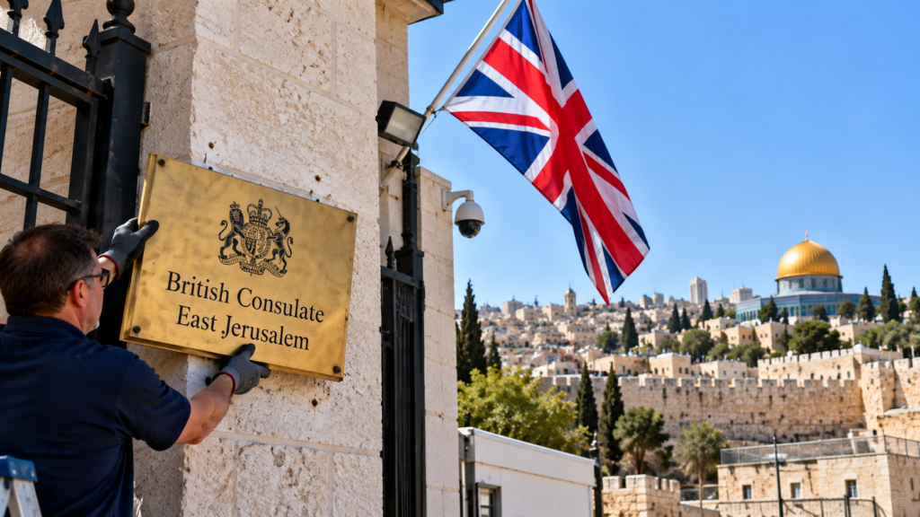 UK Consulate Signage Removed in East Jerusalem as Israeli Closure Deadline Expires